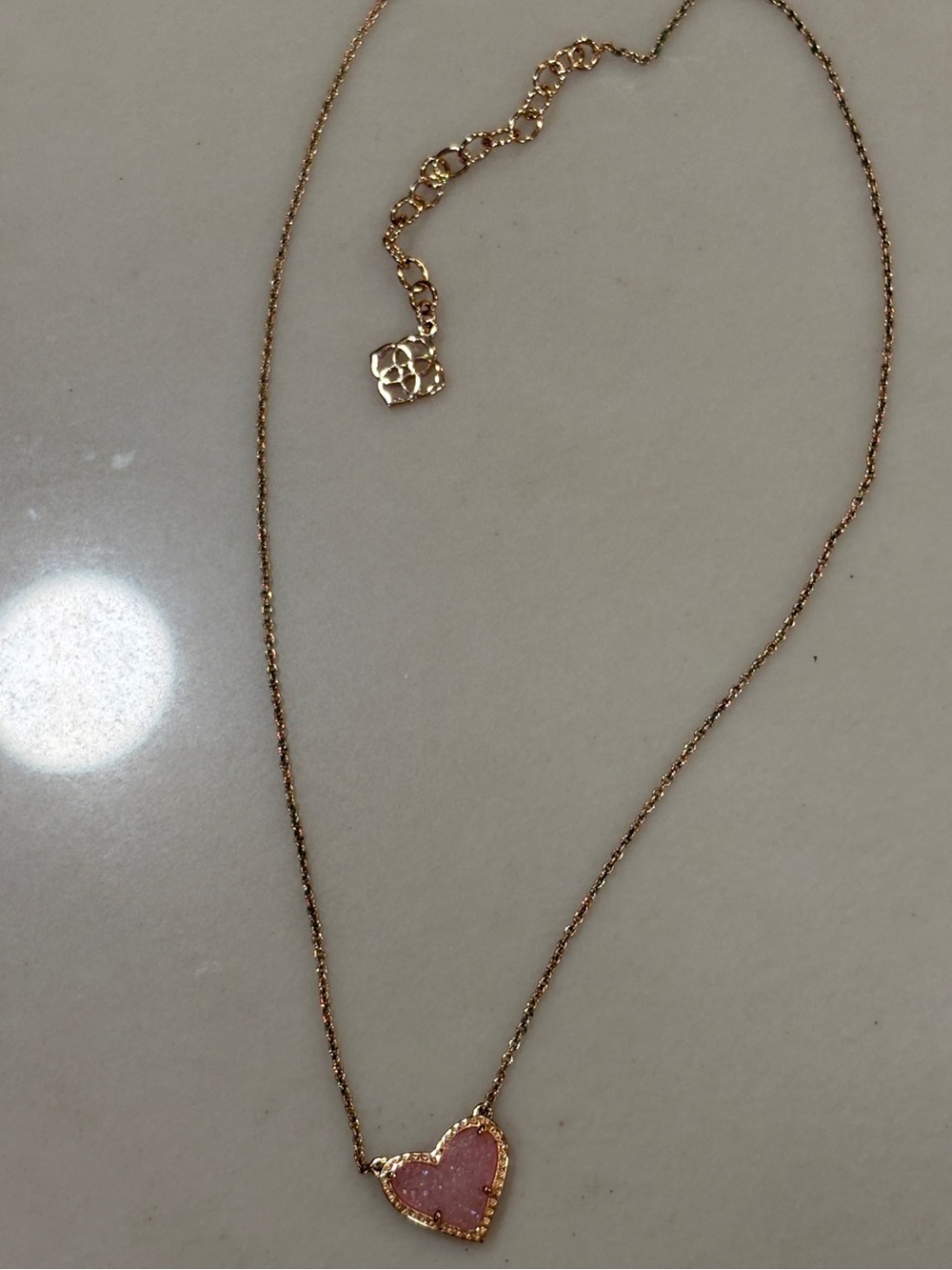 Kendra Scott Gold-Tone Pink Heart Pendant Necklace